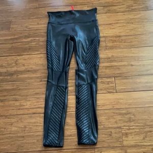 Spanx faux leather moto leggings